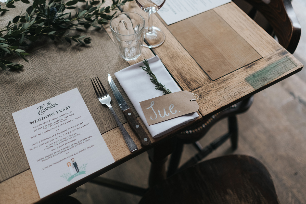 London pub wedding feast menu