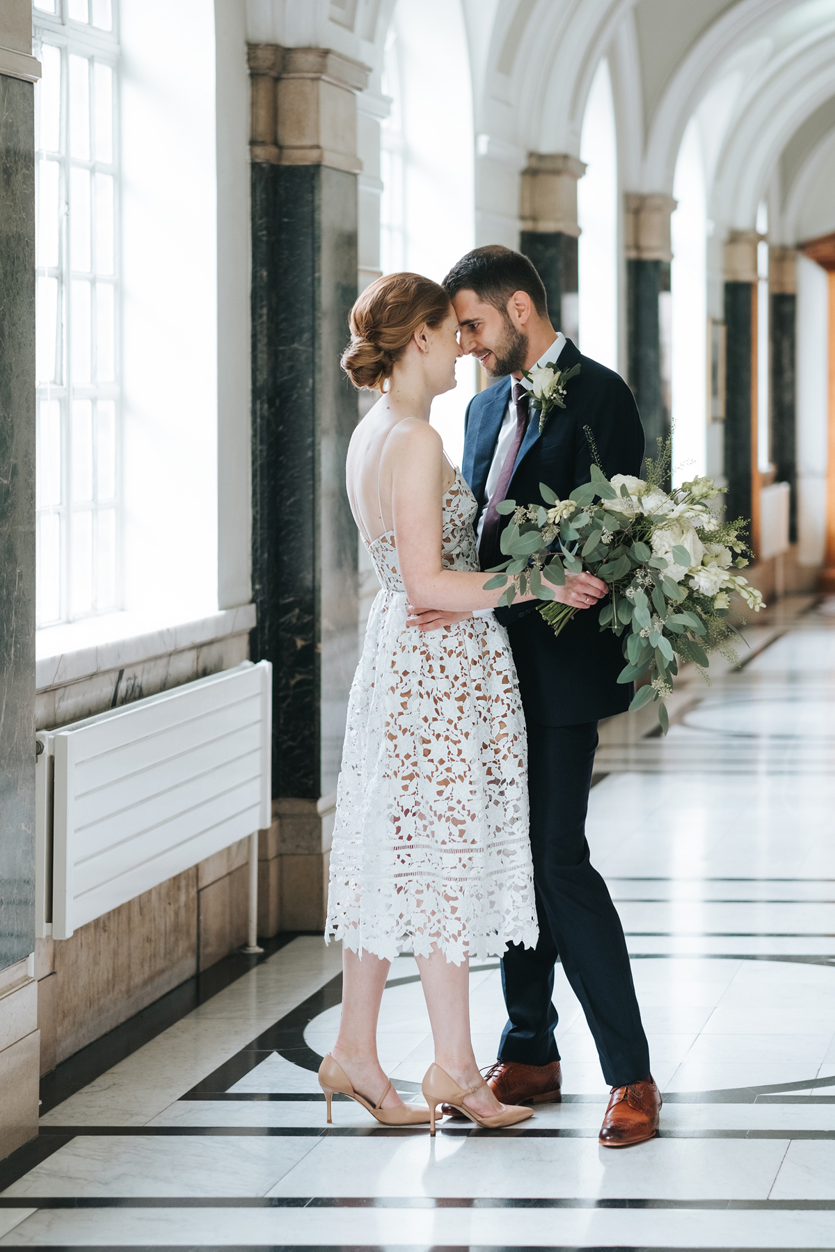 Newlywed cuple at Islington Town Hall