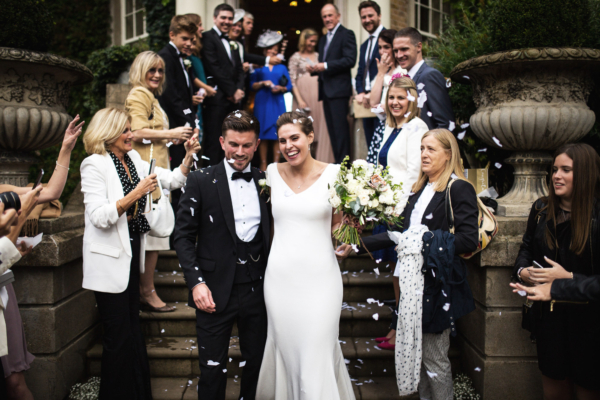 A Chic Pronovias Gown for a Black Tie and Botanical Inspired Hampton Court House Wedding