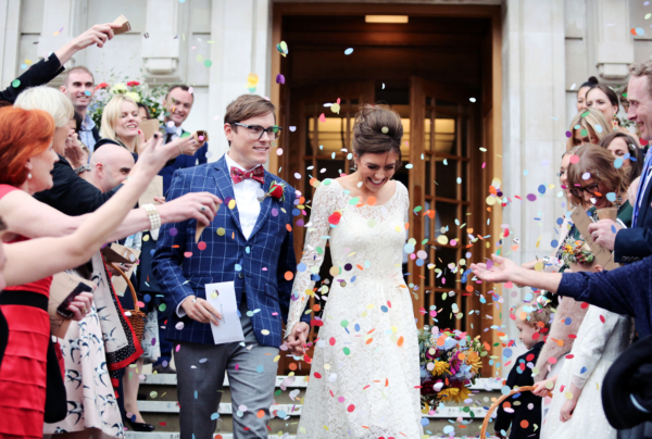 An Heirloom Vintage Gown for a Colourful and Quirky London Wedding