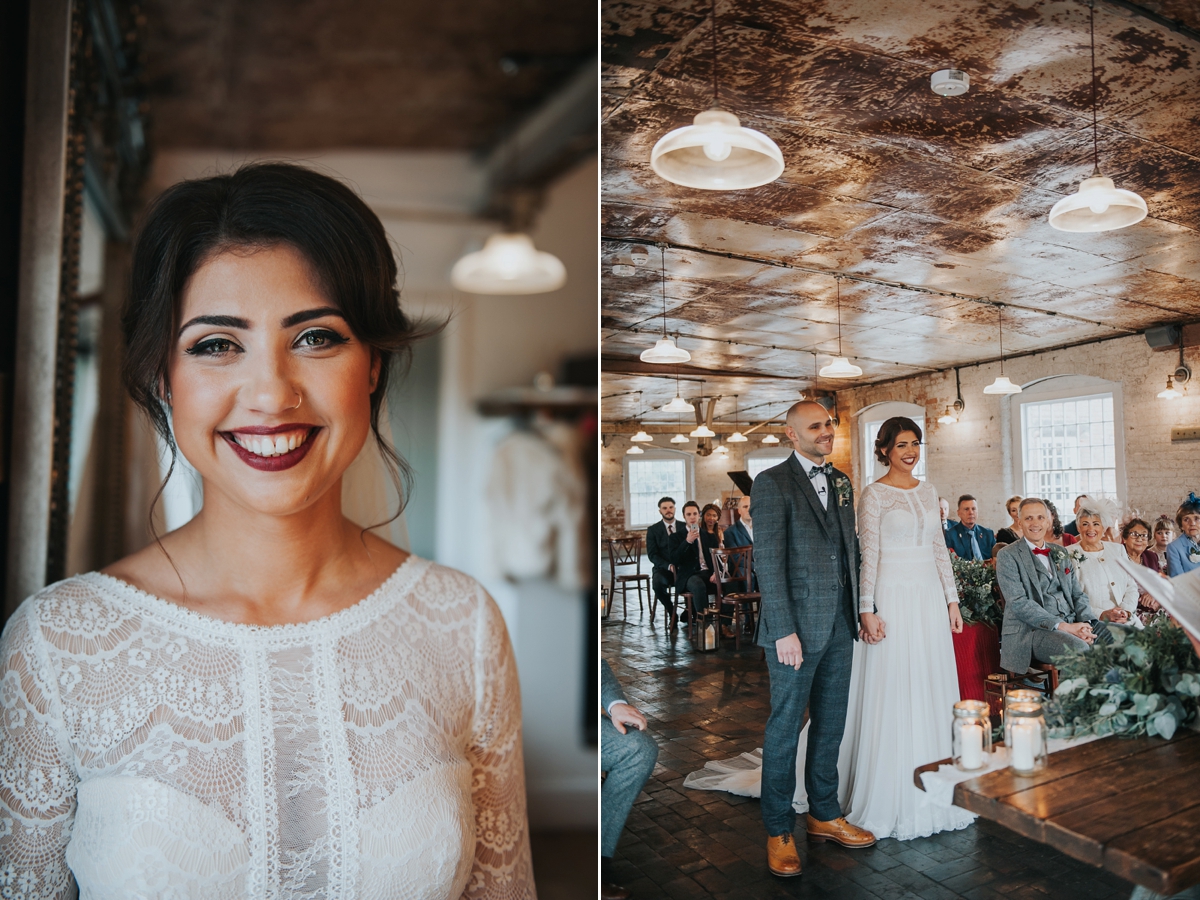 maggie sottero dress industrial wedding 19