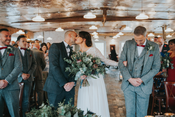 A Maggie Sottero Gown For A Glamorous and Industrial Inspired Winter Wedding