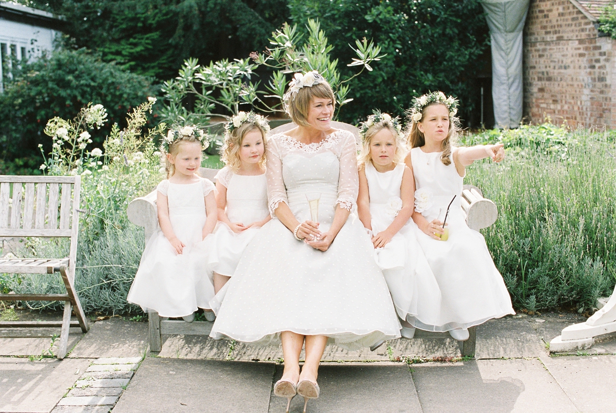 A 50 s Inspired Tea Length Wedding Dress For A Lovely Country Barn