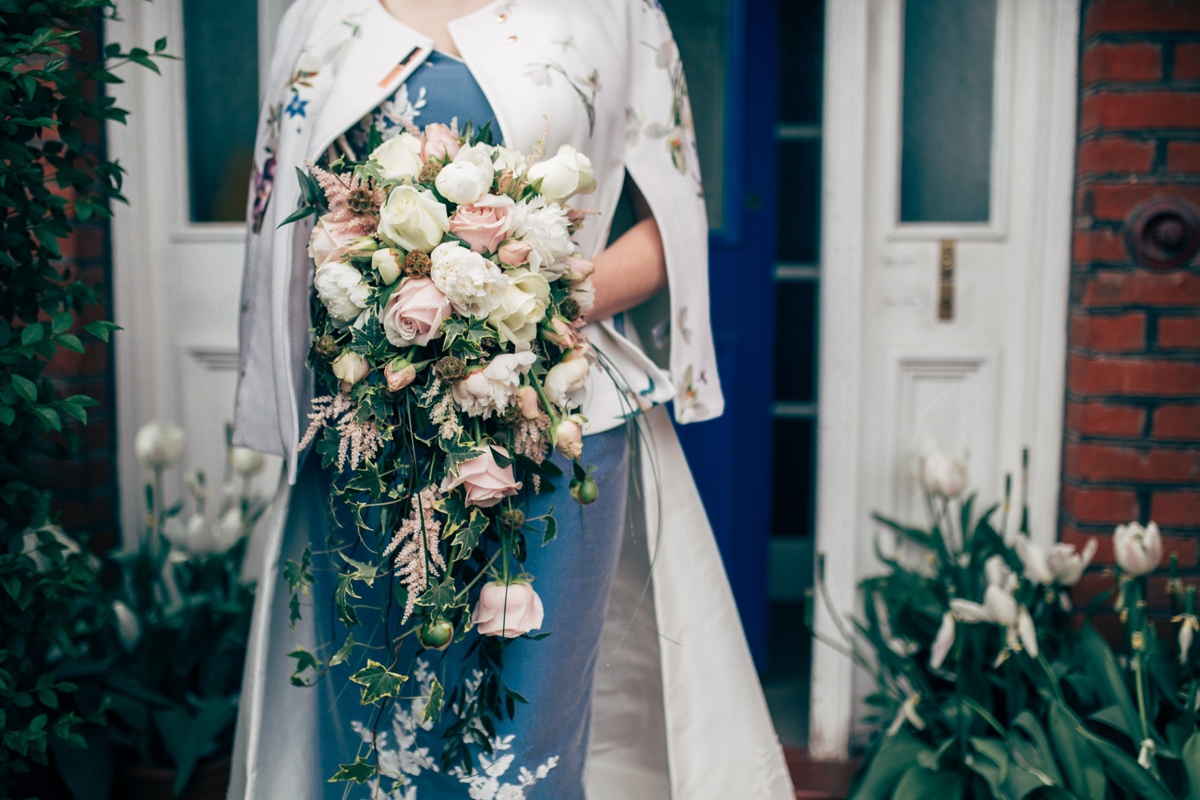 12 Oversized pink and white rose wedding bouquet