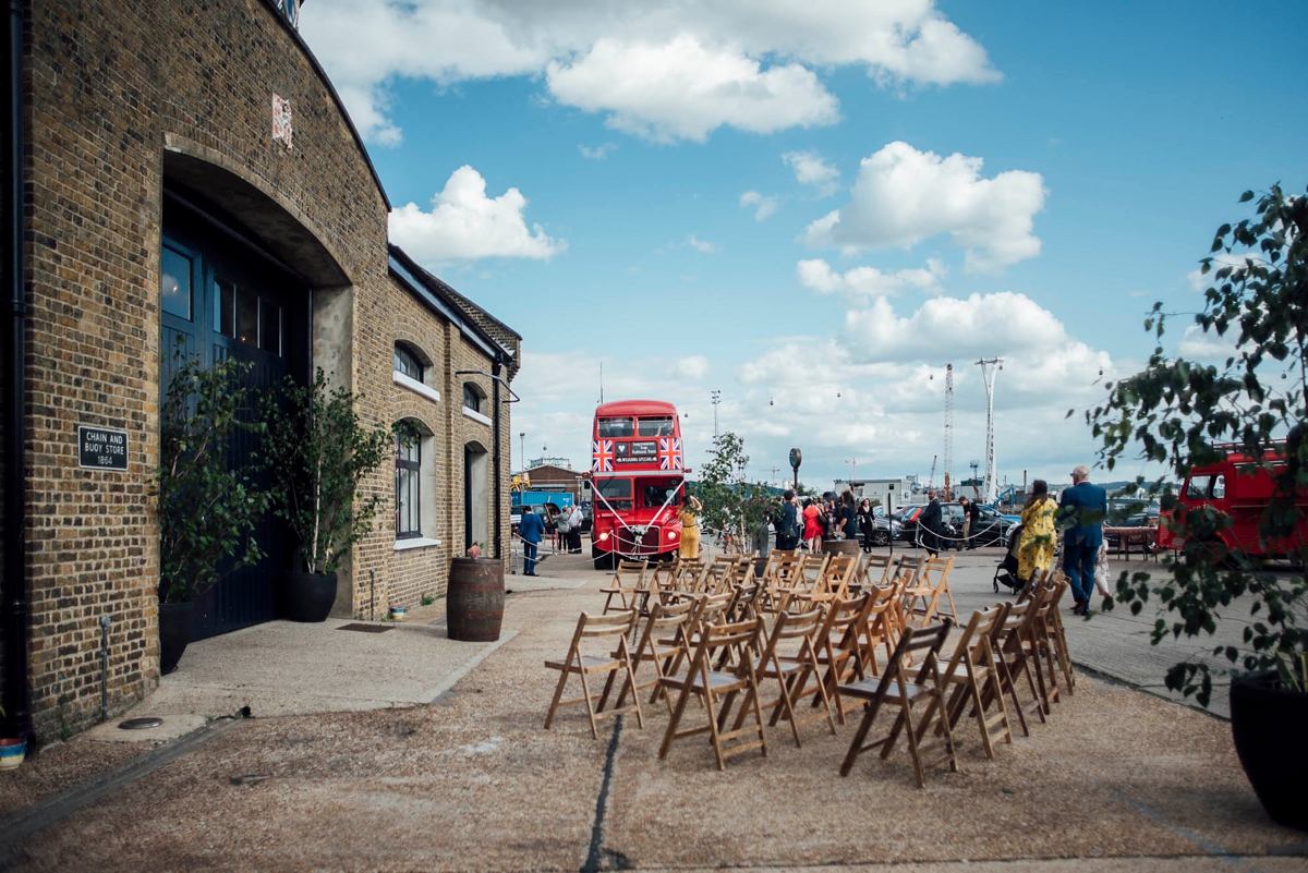 16 A 50s dress and pillbox hat for a Trinity Buoy Wharf Wedding in London