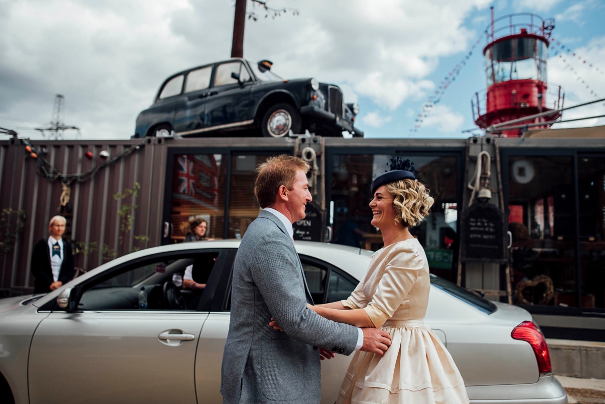17 A 50s dress and pillbox hat for a Trinity Buoy Wharf Wedding in London