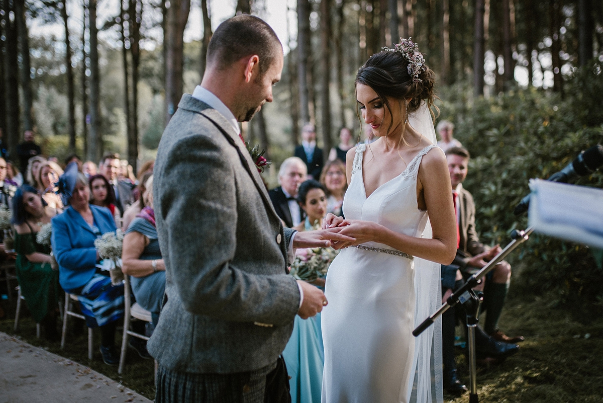 23 A Justin Alexander gown for a romantic outdoor wedding