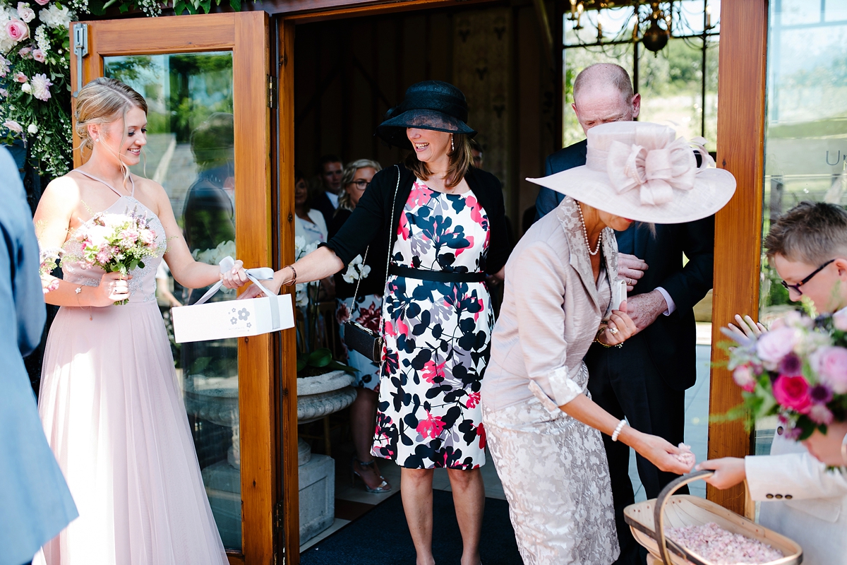 26 A Blush by Hayley Paige bride and her elegant barn wedding