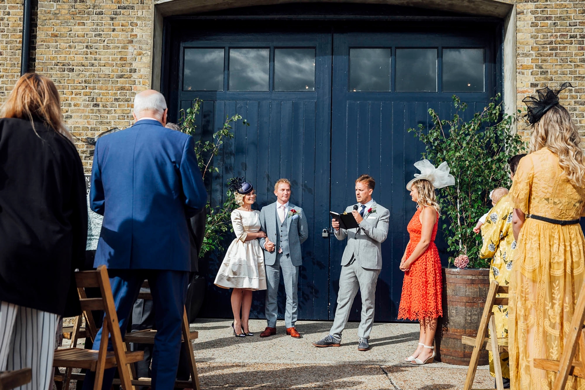 27 A 50s dress and pillbox hat for a Trinity Buoy Wharf Wedding in London 1