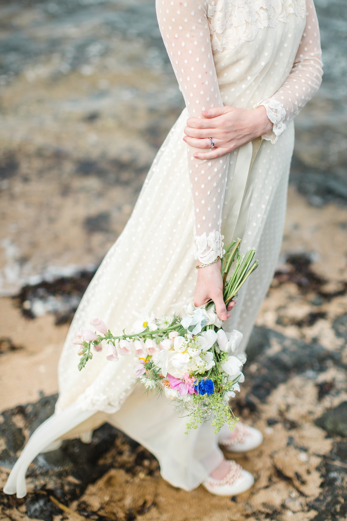 27 A vintage polka dot Elizabeth Avey wedding dress