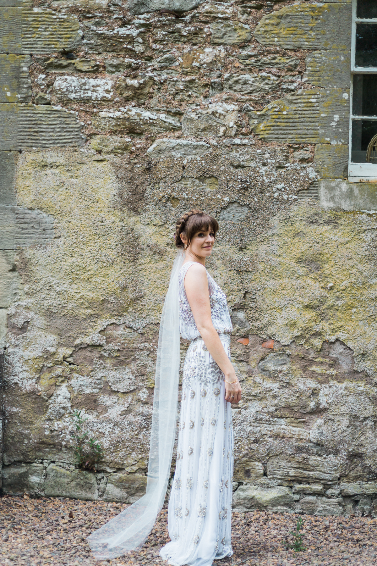 30 Beaded 1920s inspired wedding dress and colourful barn wedding