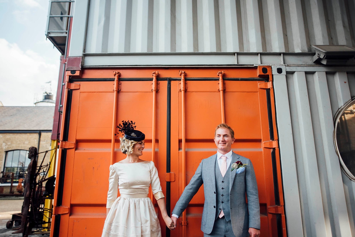 35 A 50s dress and pillbox hat for a Trinity Buoy Wharf Wedding in London 1