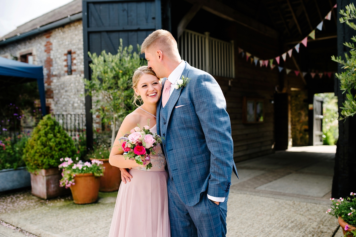 37 A Blush by Hayley Paige bride and her elegant barn wedding