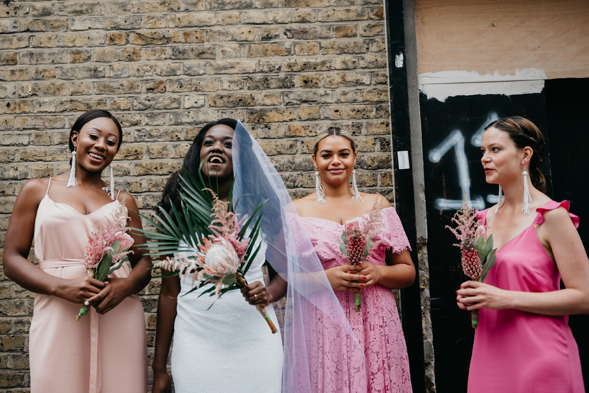 43 A Tropical and Industrial insipred cool London wedding