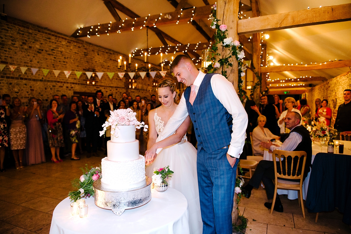 47 A Blush by Hayley Paige bride and her elegant barn wedding