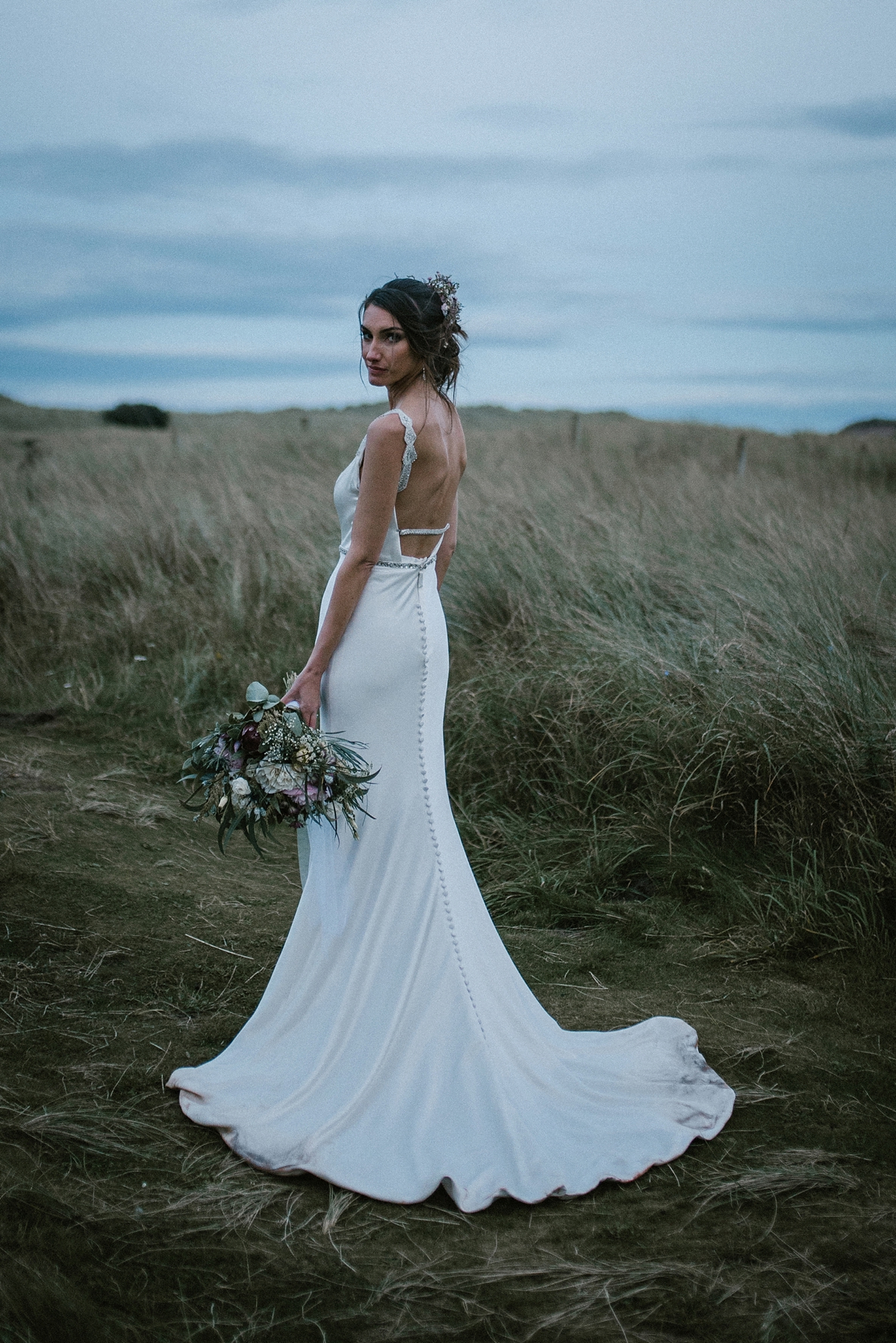 55 A Justin Alexander gown for a romantic outdoor wedding