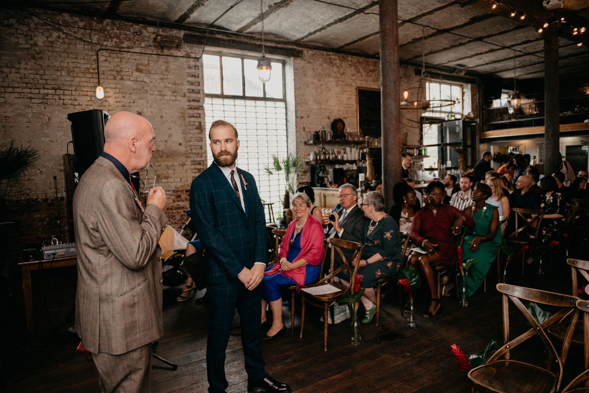 55 A Tropical and Industrial insipred cool London wedding