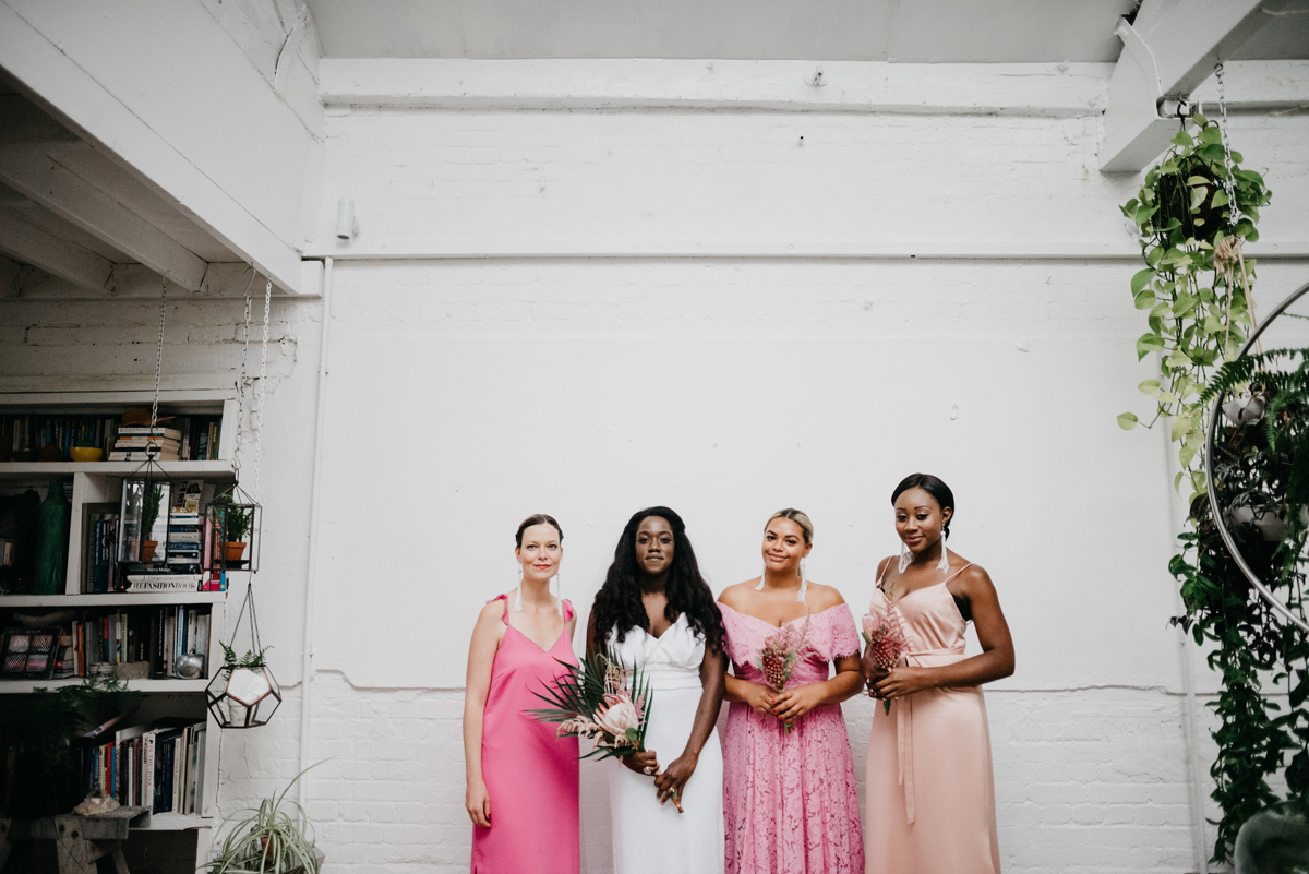 76 A Tropical and Industrial insipred cool London wedding