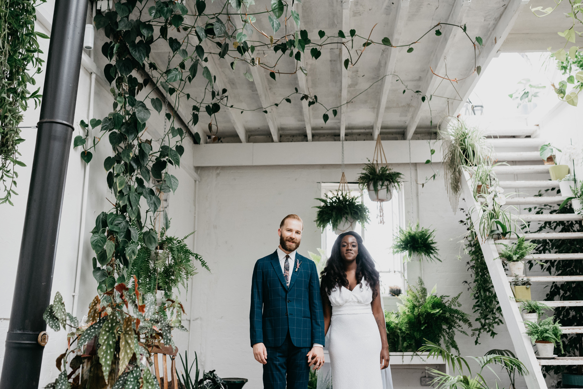 85 A Tropical and Industrial insipred cool London wedding