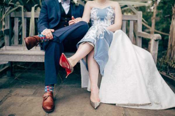 A Bride Who Made Her Own Dress in Wedgwood Blue