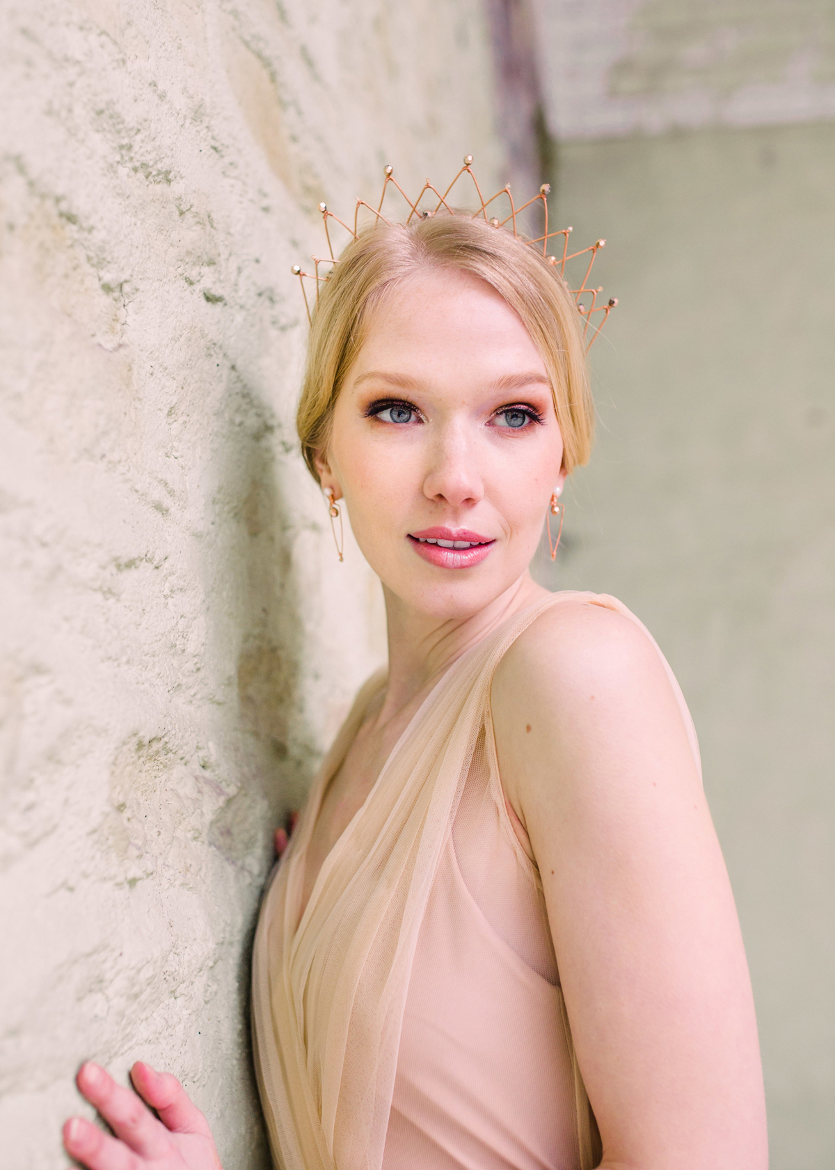 Rose Gold Galatea Duo Headdress Hermione Harbutt AmyO Boyle 410 pounds 3 - Modern, Contemporary and Avant Garde Occasionwear Headpieces by Artisan Designer Hermione Harbutt Rose Gold Galatea Duo Headdress Hermione Harbutt AmyO Boyle 410 pounds 3