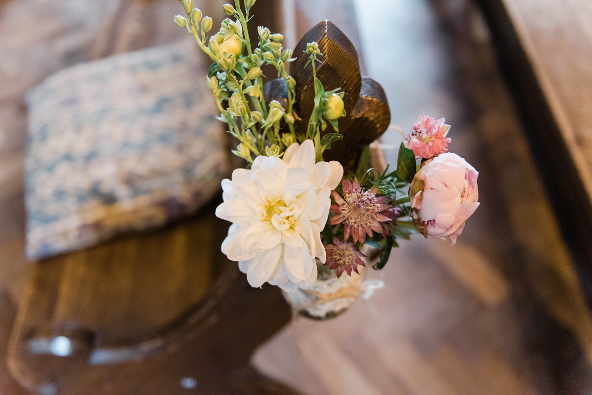 11 A bride who made her own dress for her elegant garden party wedding