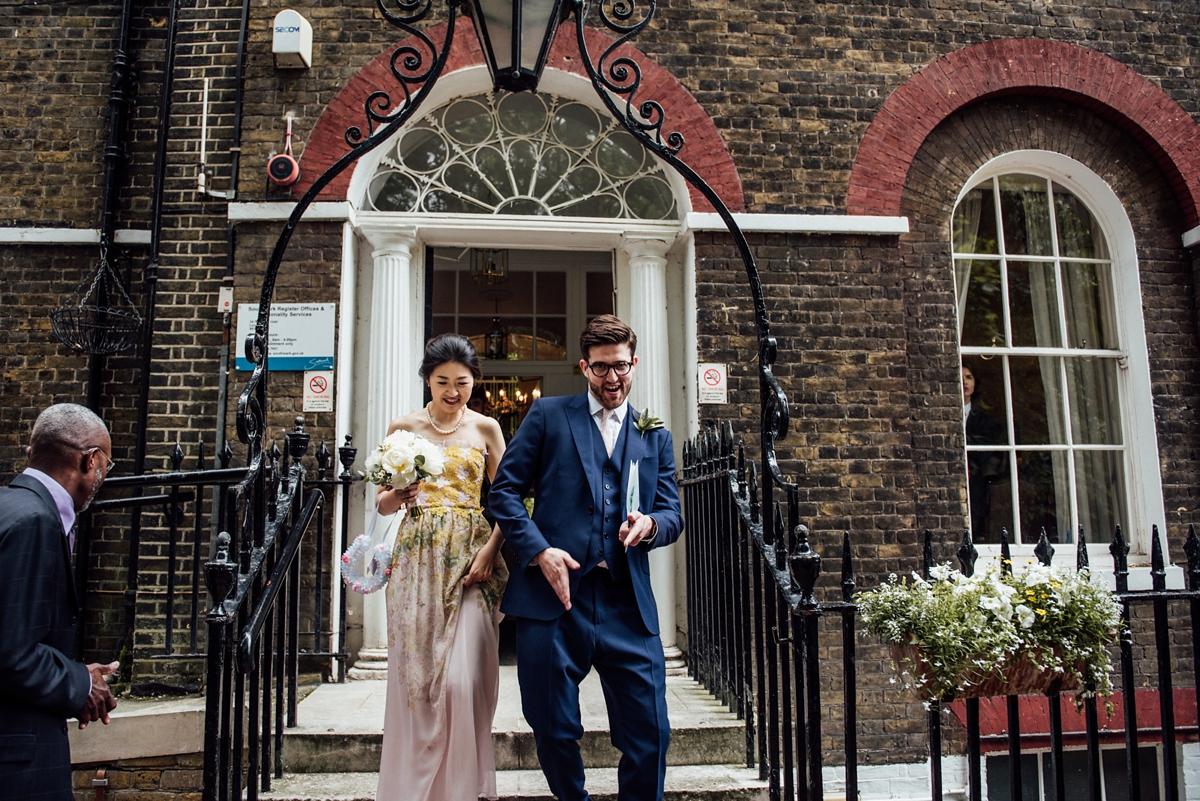 13 A Giambattista Valli dress for a multicultural and Japanese influenced London pub wedding