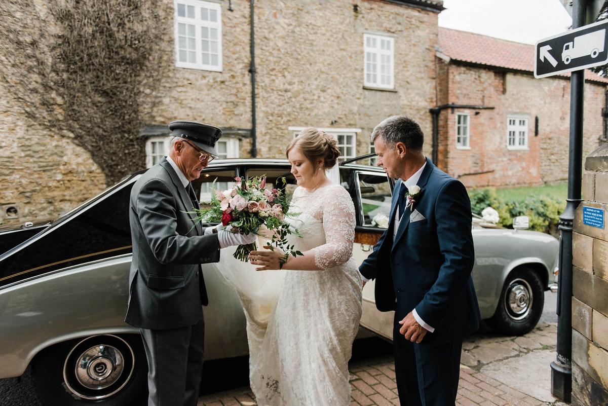 13 A bride who made her own dress for her elegant garden party wedding