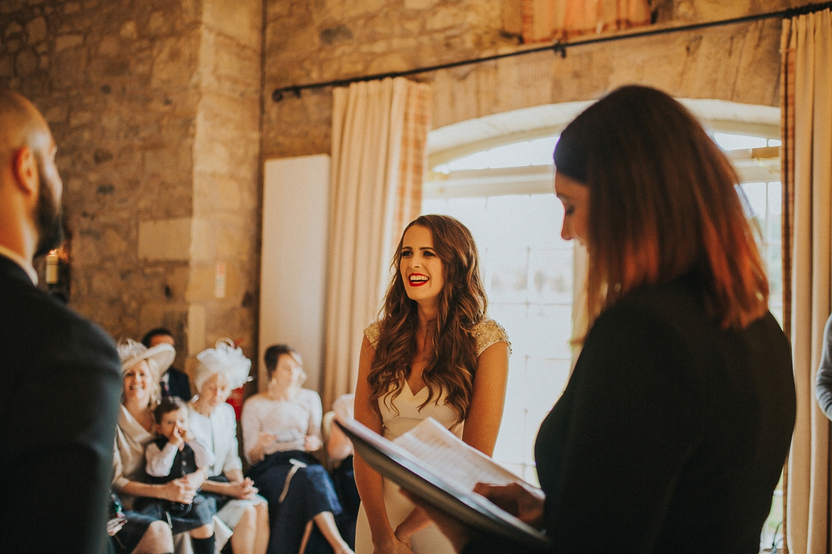 16 A backless St Patrick gown for a rustic and modern Scottish wedding