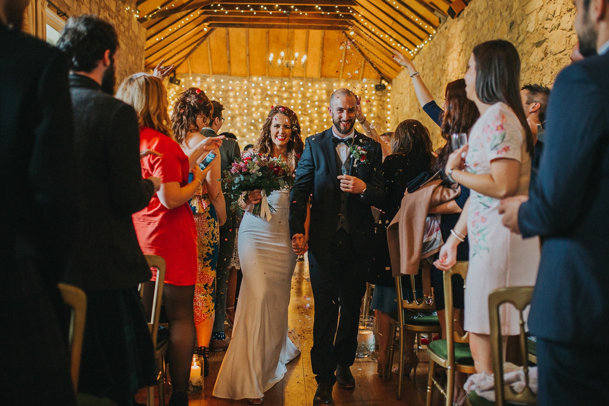 18 A backless St Patrick gown for a rustic and modern Scottish wedding