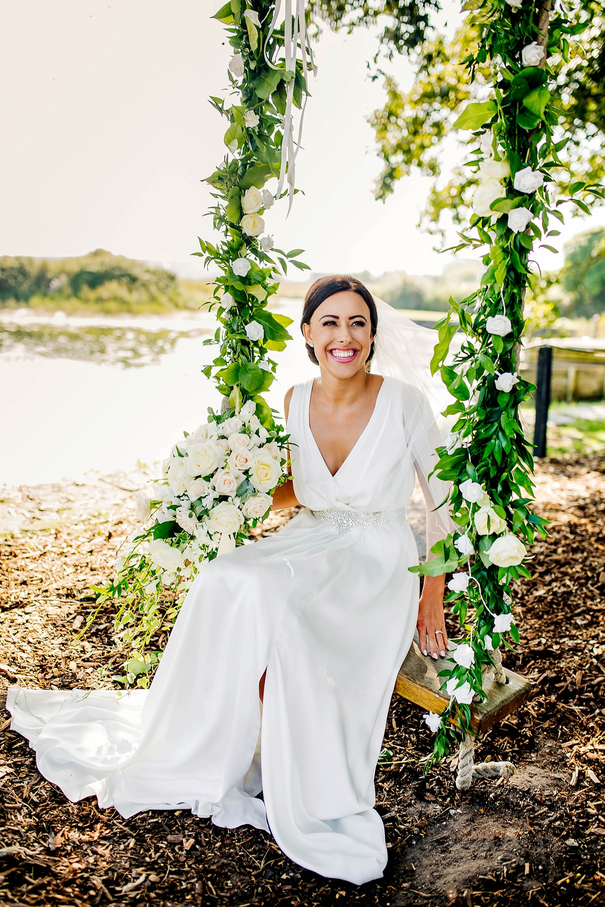 23 A Charlie Brear dress for a timeless Beachside wedding in greens and neutrals