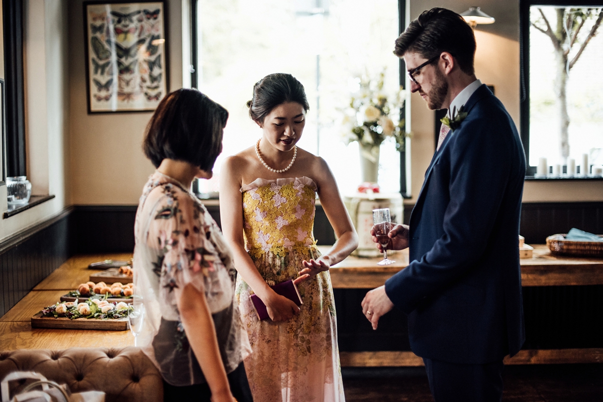 23 A Giambattista Valli dress for a multicultural and Japanese influenced London pub wedding