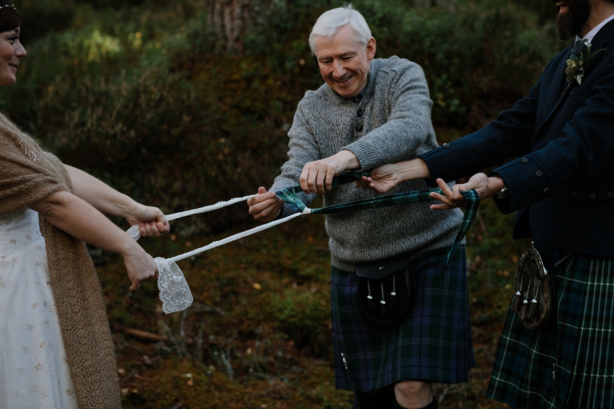 23 A Humanist handfasting wedding in the Woods Dell of Abernethy Inverness Scotland