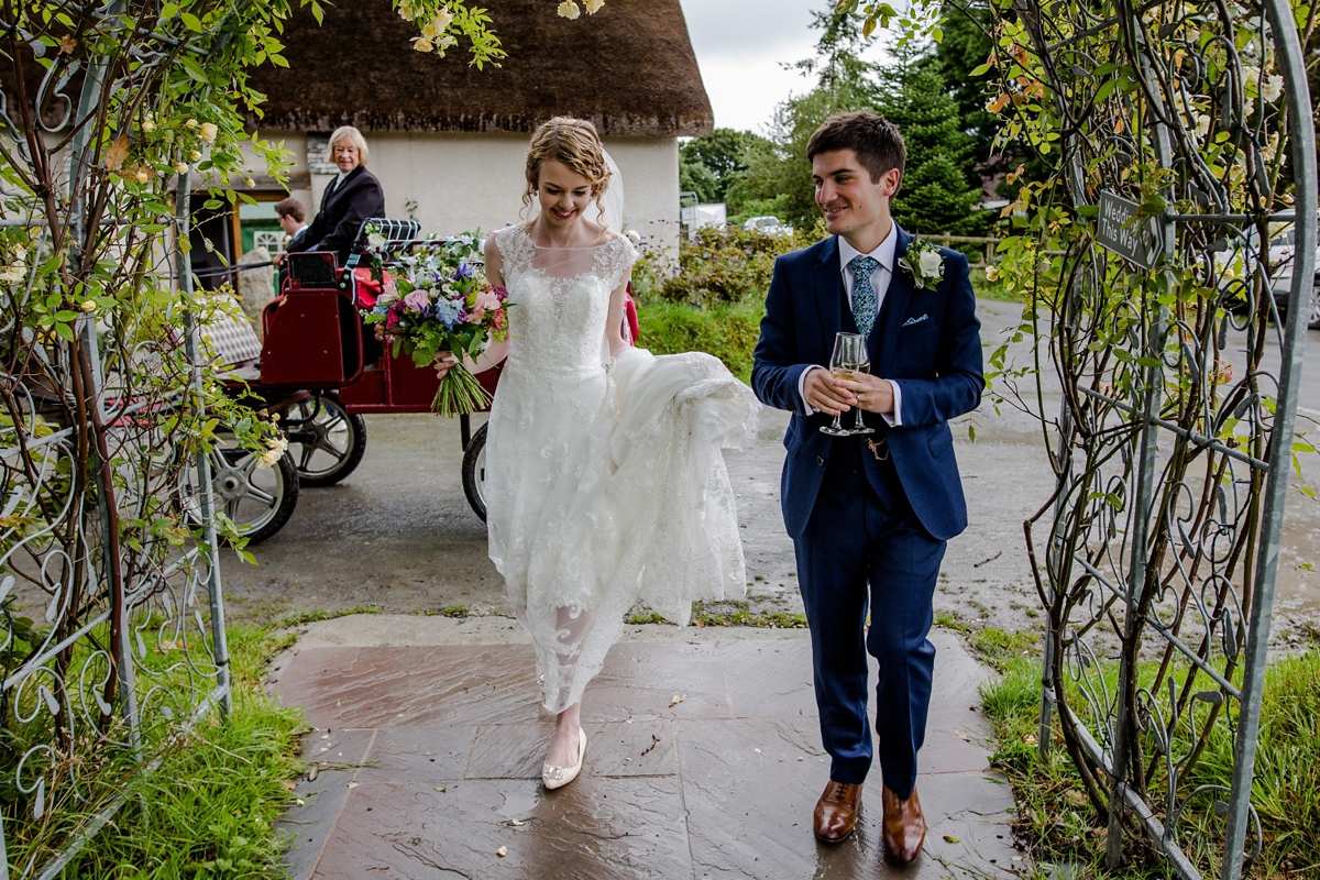 23 A Ronald Joyce gown for a romantic English country wedding in Devon