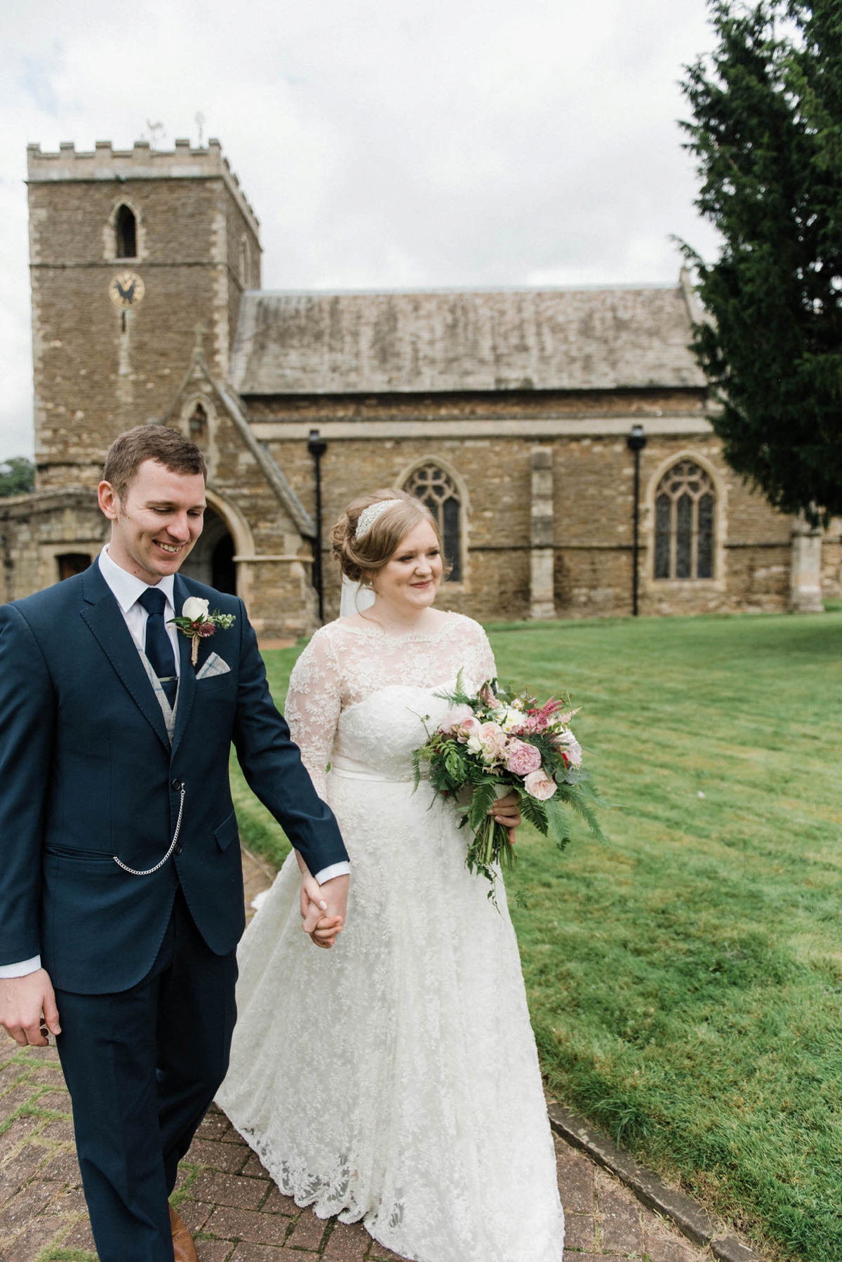 23 A bride who made her own dress for her elegant garden party wedding