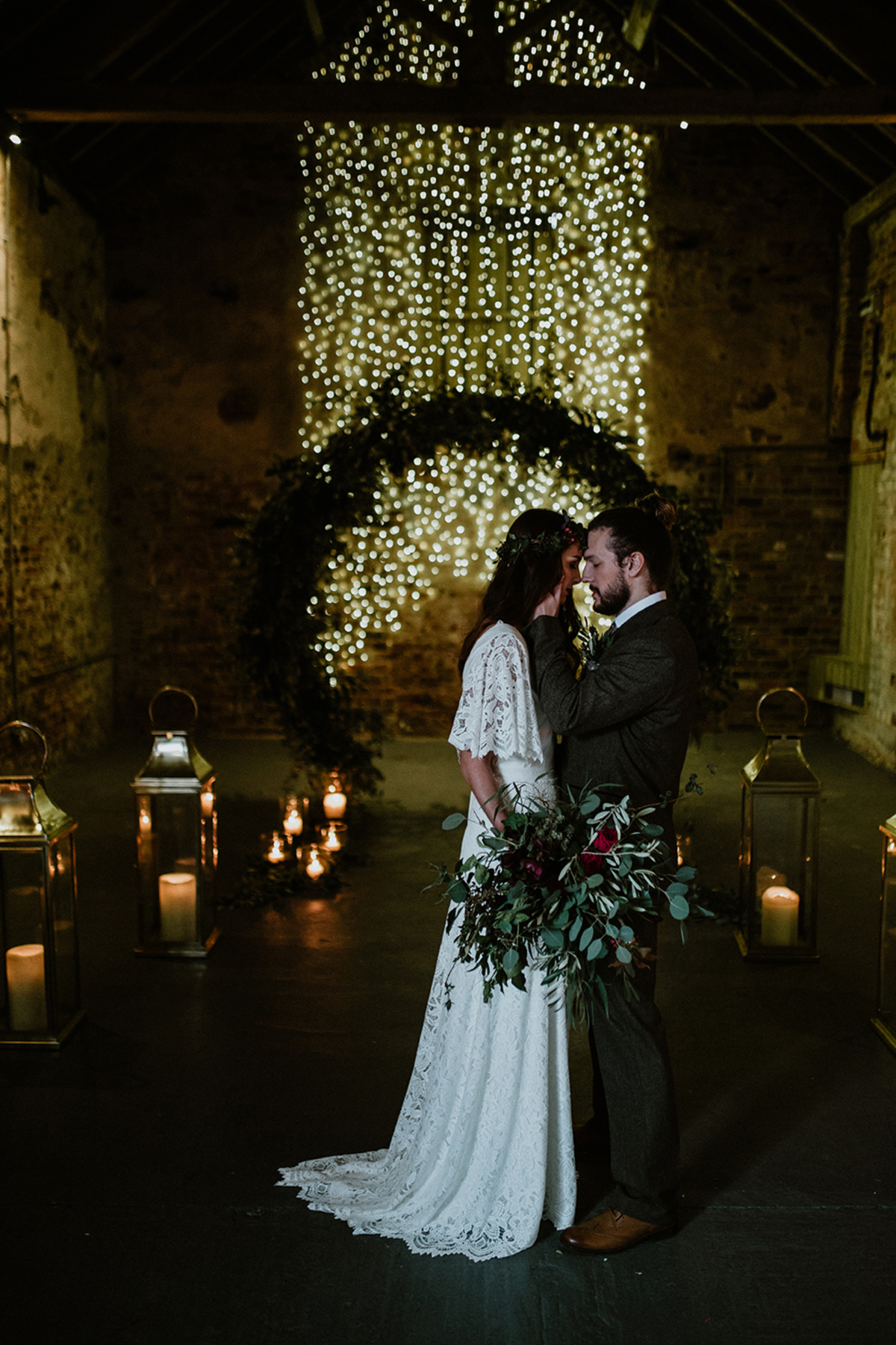 24 A Dark Romance an editorial shoot featuring Marylise gowns at The Normans wedding venue in York