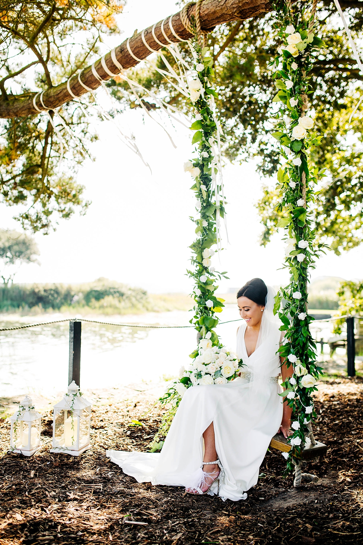 26 A Charlie Brear dress for a timeless Beachside wedding in greens and neutrals