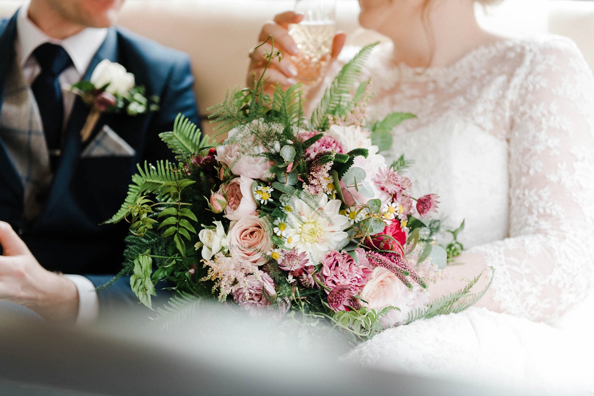 30 A bride who made her own dress for her elegant garden party wedding