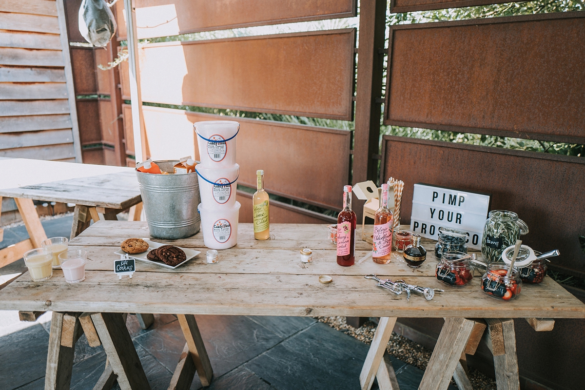 30 Paloma de Blanca dress copper peach and grey barn wedding