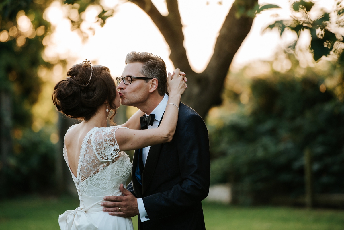 33 A Stephanie Allin gown for a family garden party wedding