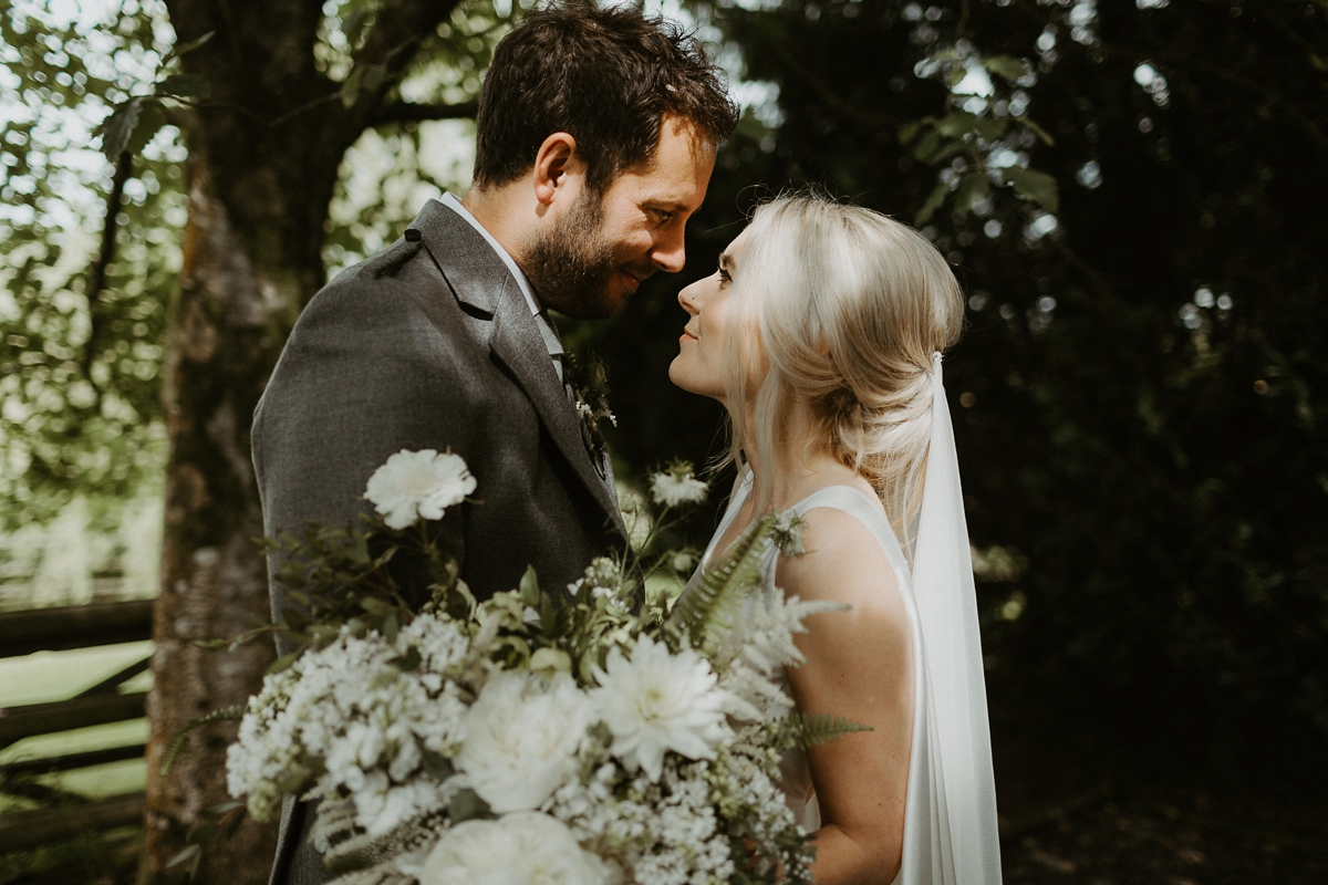 34 A Houghton NYC gown for bohemian inspired wedding on a farm