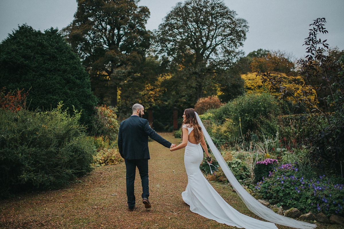 34 A backless St Patrick gown for a rustic and modern Scottish wedding