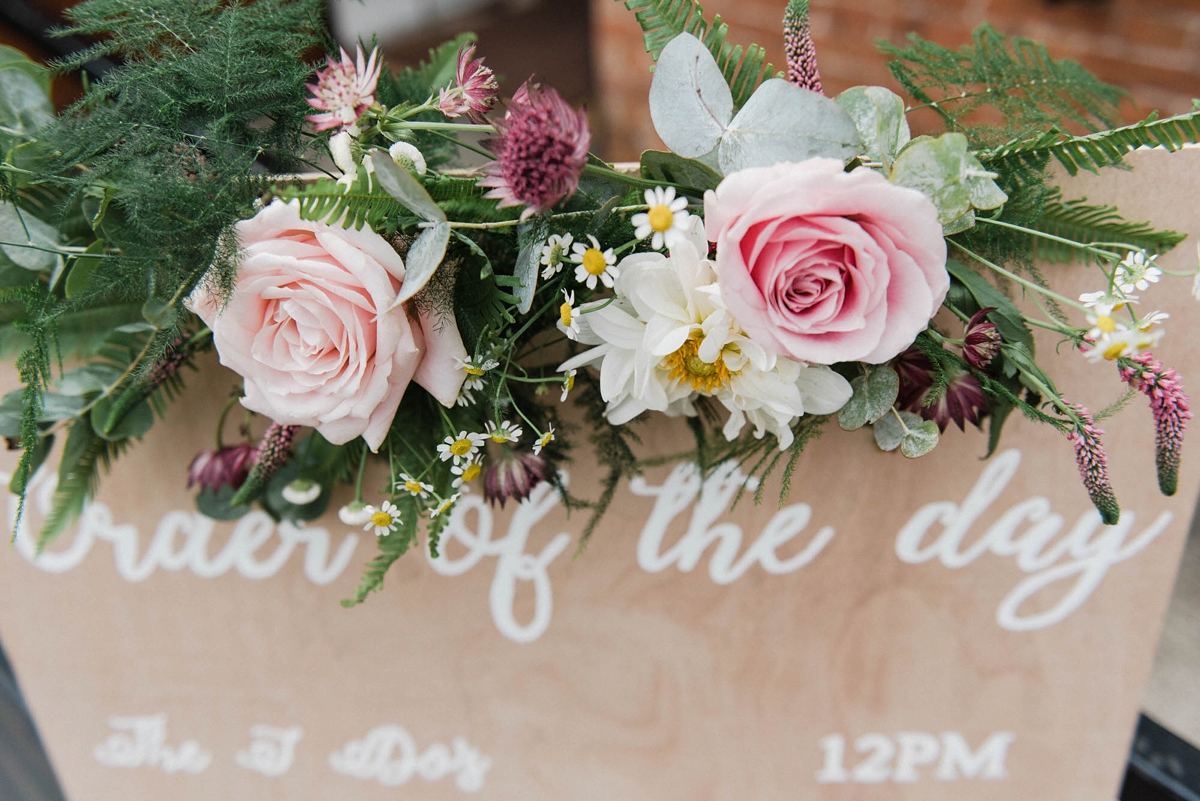 34 A bride who made her own dress for her elegant garden party wedding