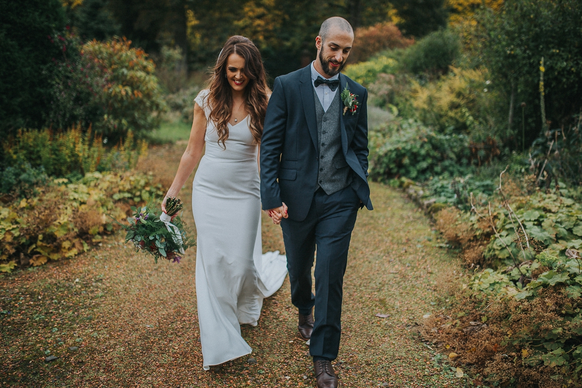 36 A backless St Patrick gown for a rustic and modern Scottish wedding