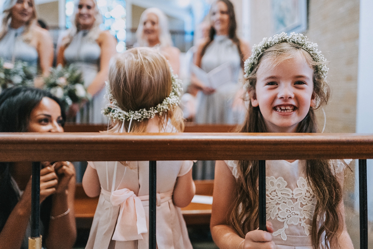 38 Paloma de Blanca dress copper peach and grey barn wedding