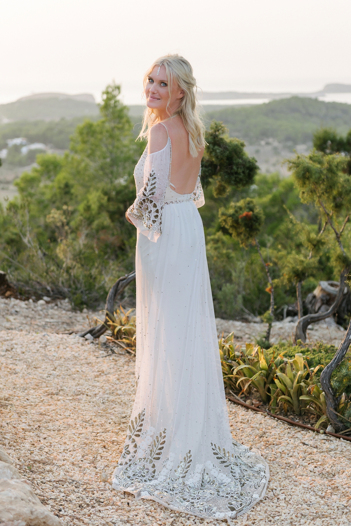 39 A Rue de Seine gown for a magical mountain top wedding in Ibiza
