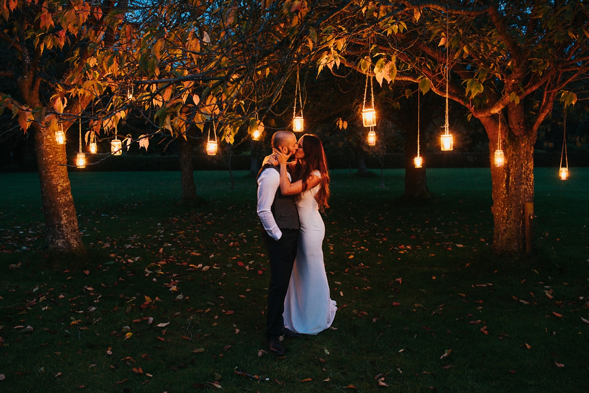 42 A backless St Patrick gown for a rustic and modern Scottish wedding