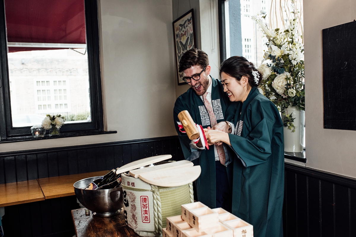 43 A Giambattista Valli dress for a multicultural and Japanese influenced London pub wedding