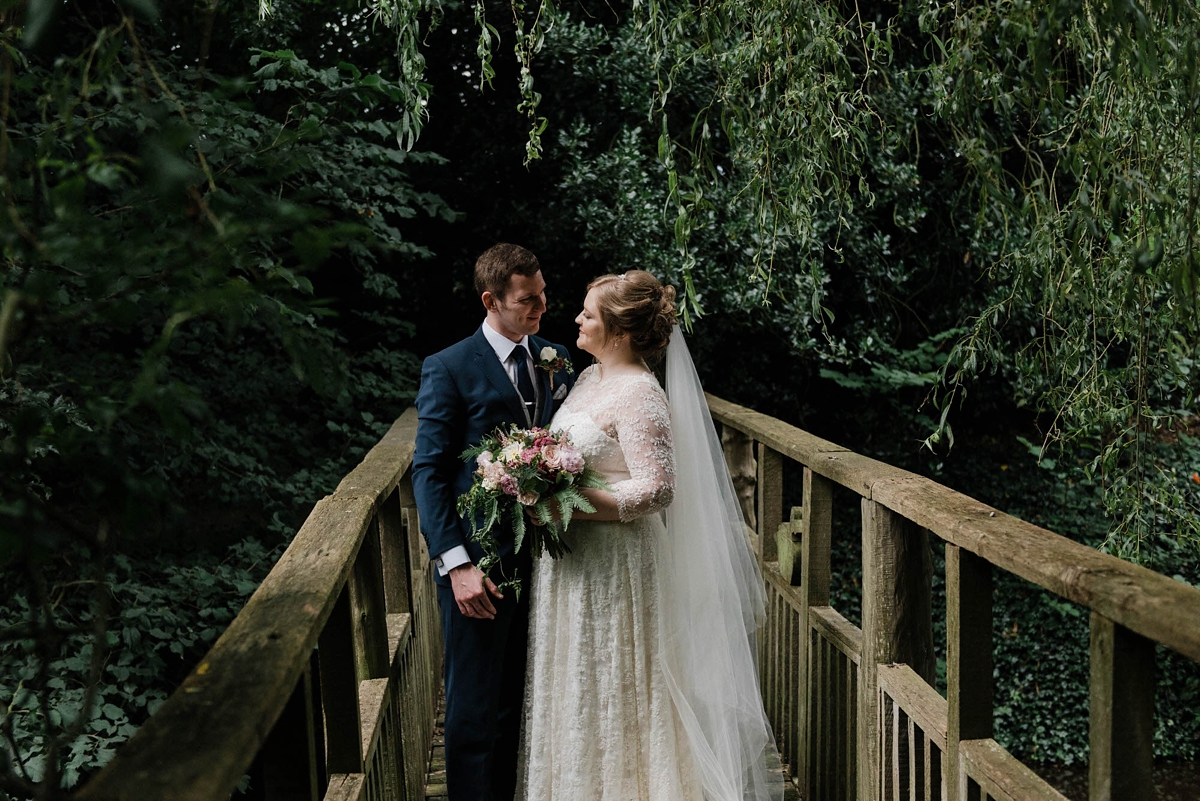 43 A bride who made her own dress for her elegant garden party wedding