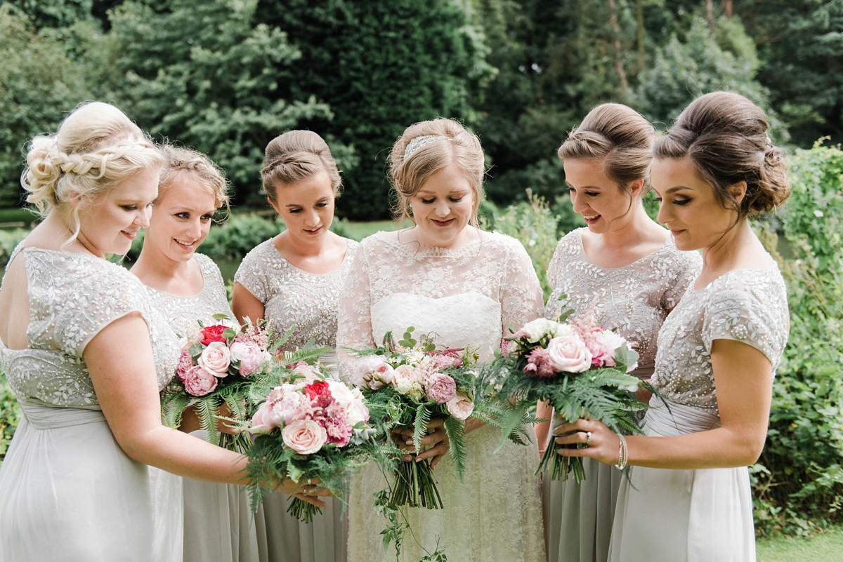 46 A bride who made her own dress for her elegant garden party wedding